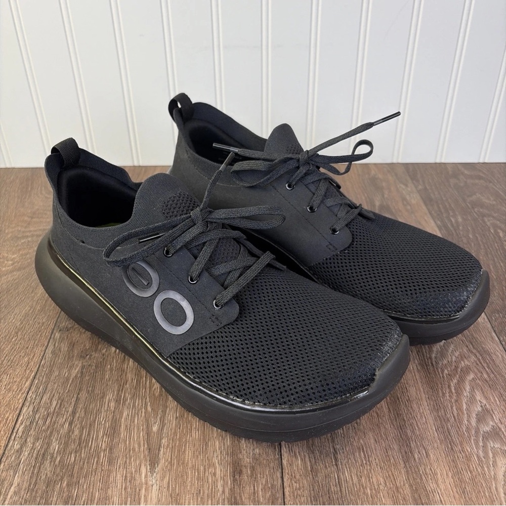 OOFOS OOmy Stride Black Mens Size 9.5 Sneakers Lace Up Shoes